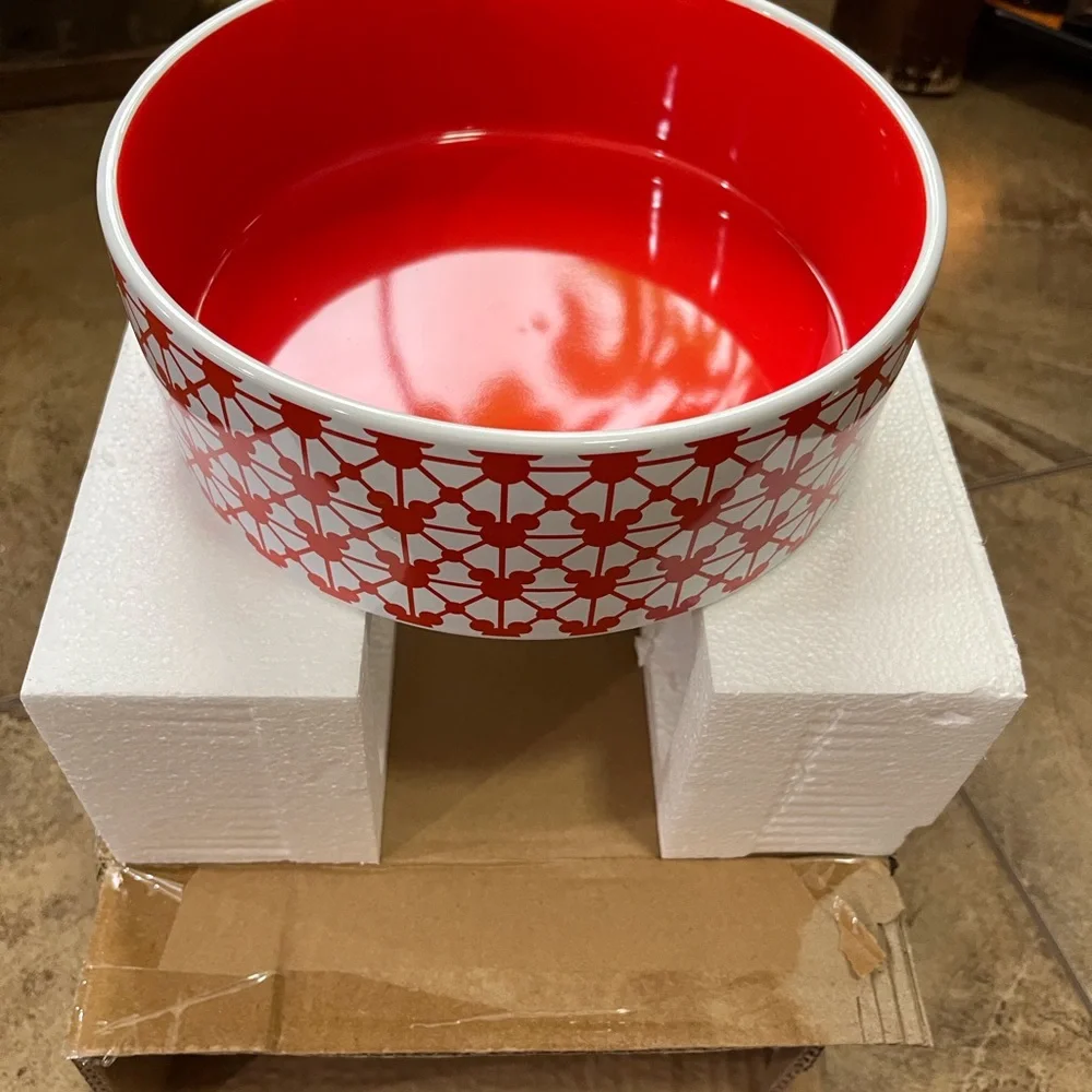Disney Red and White Dog Bowl